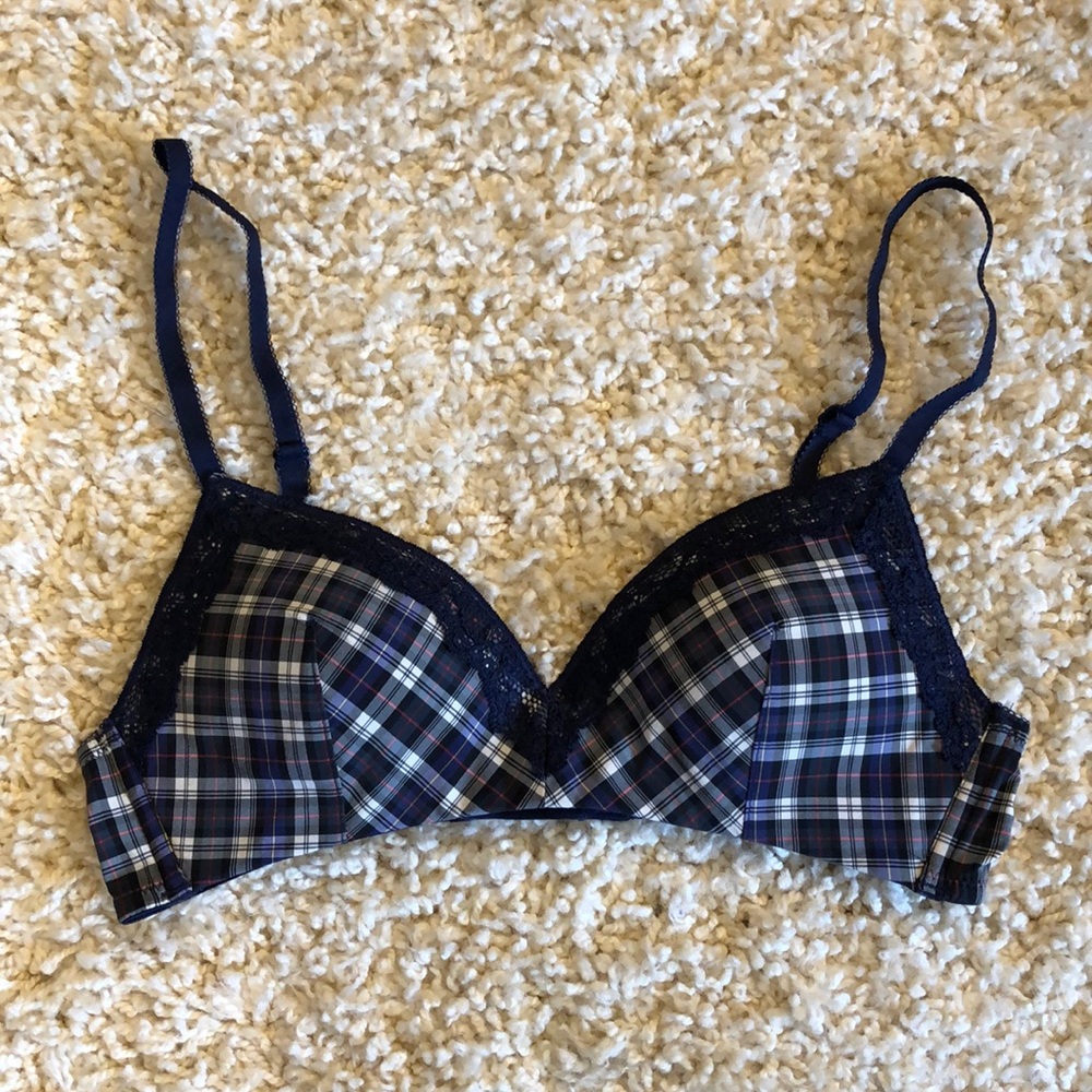 NWOT GapBody Plaid Wireless Bra 32A